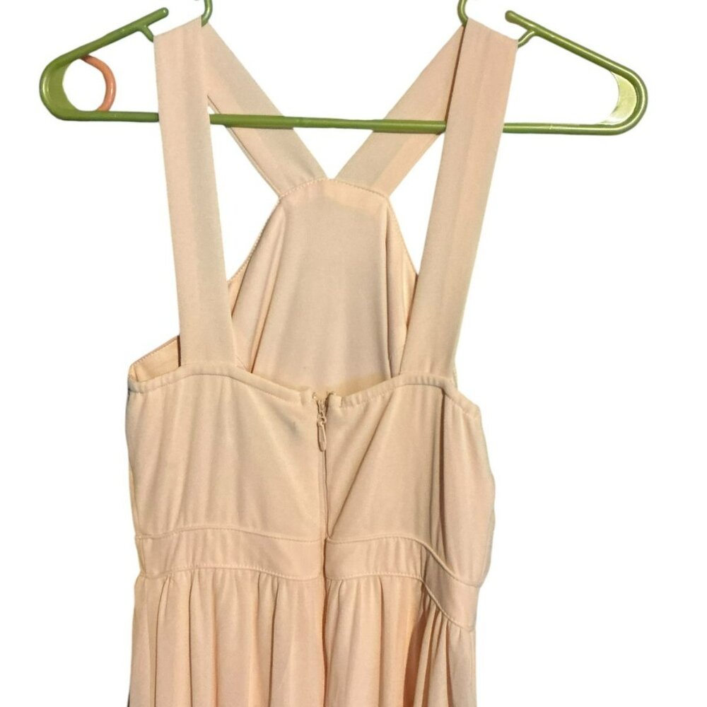 Lulus Dress Womens XS Air Of Romance Maxi Light Pink / Taupe Halter Evening Gown - Picture 4 of 4